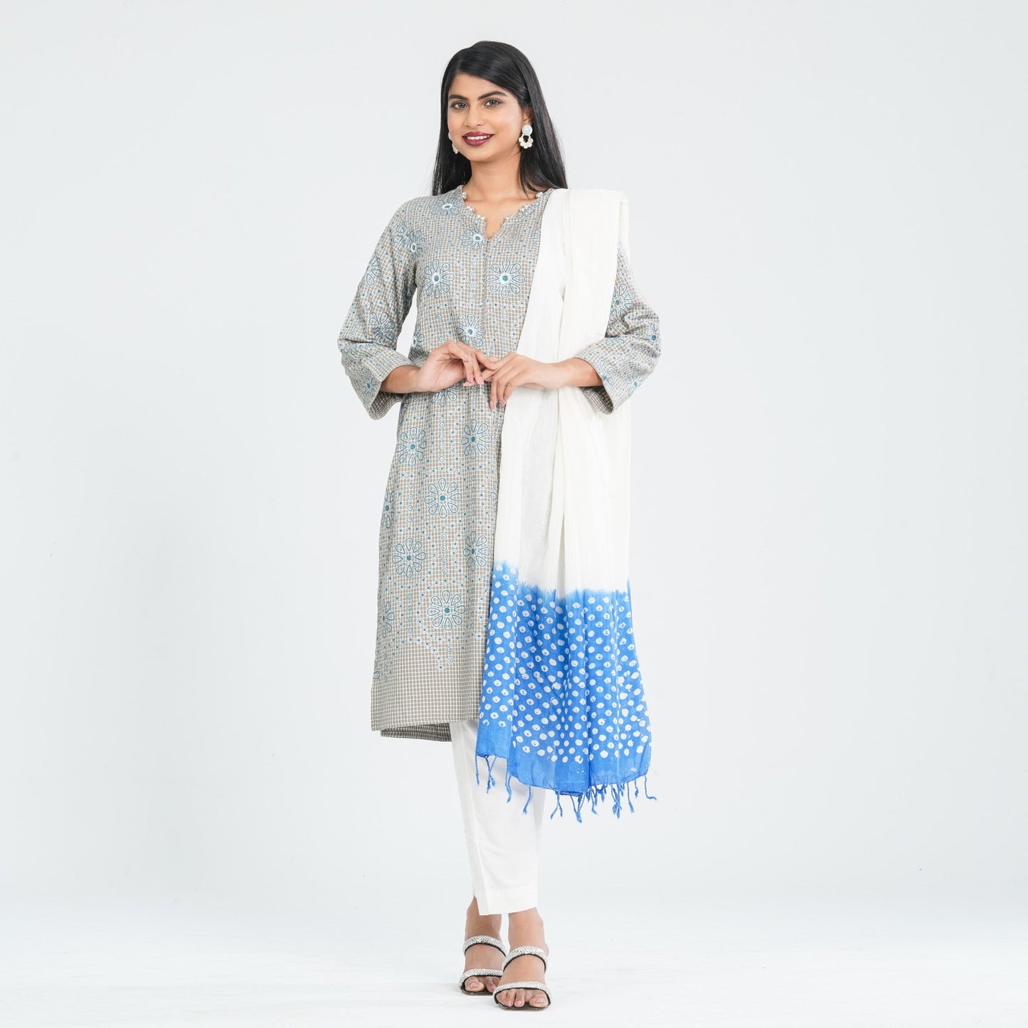 Women’s Sage Green Three Pieces Ethnic Set