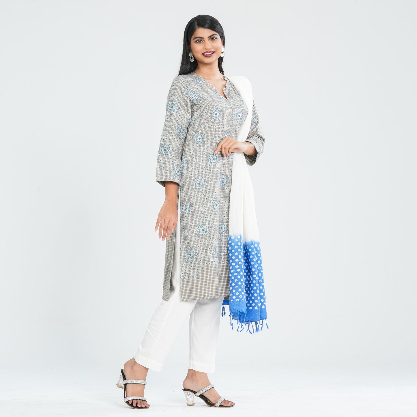 Women’s Sage Green Three Pieces Ethnic Set