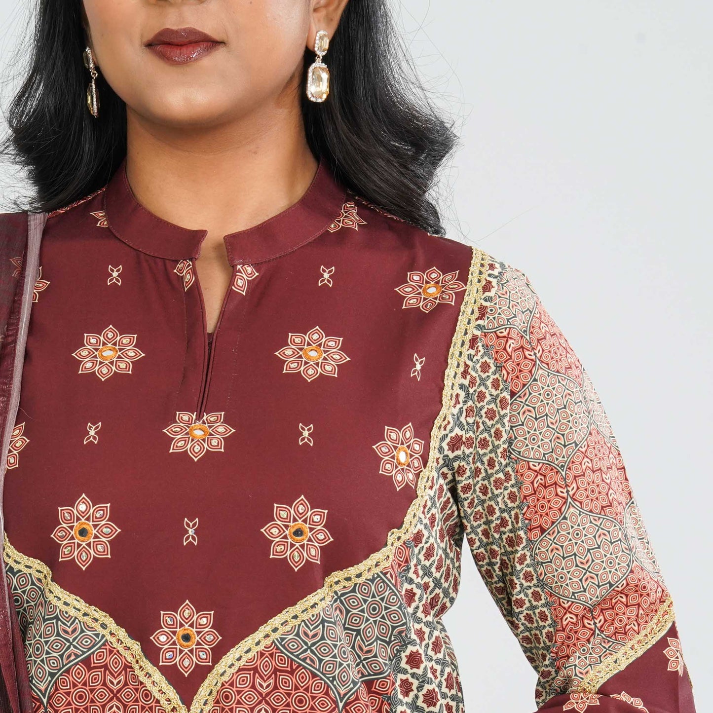 Women Blended Silk Three Piece Set