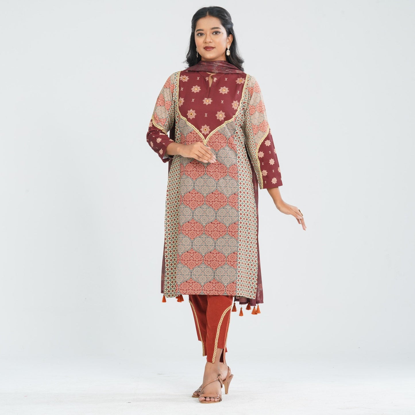 Women Blended Silk Three Piece Set