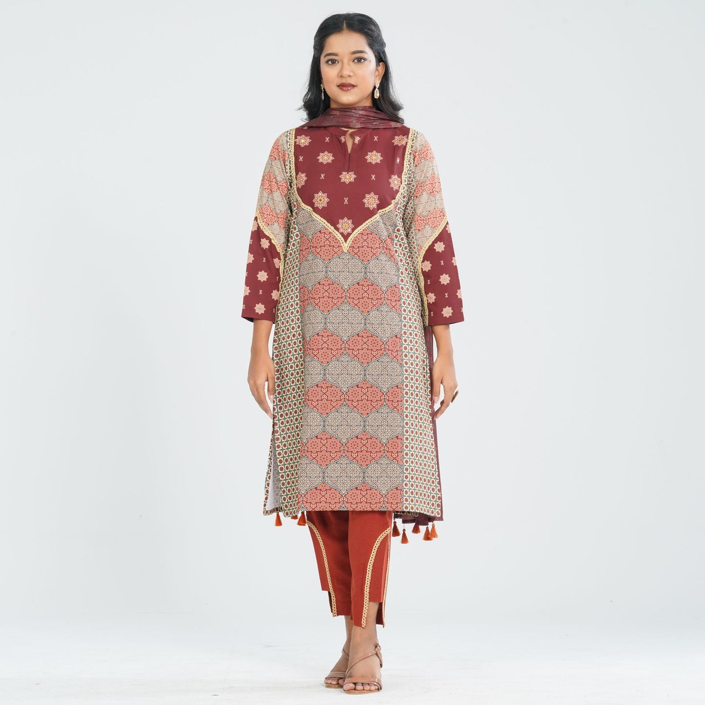 Women Blended Silk Three Piece Set