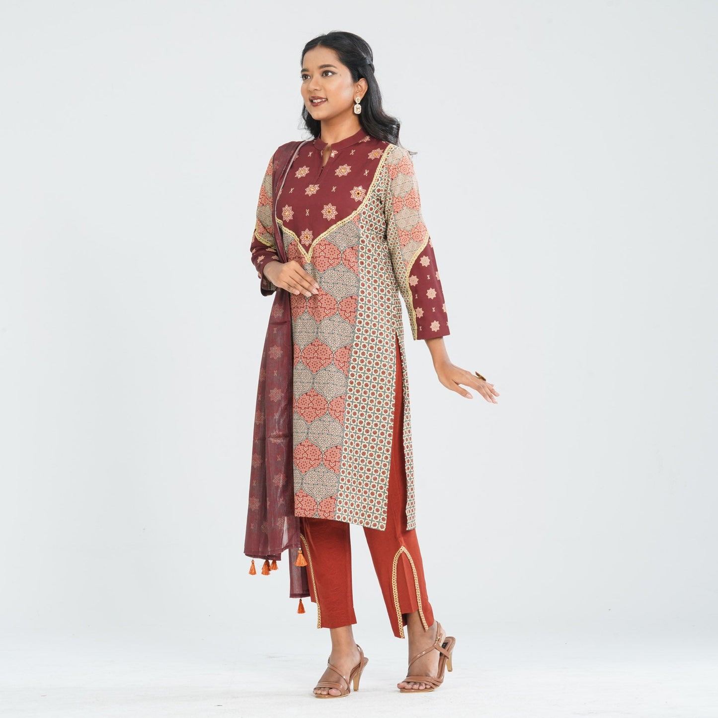 Women Blended Silk Three Piece Set