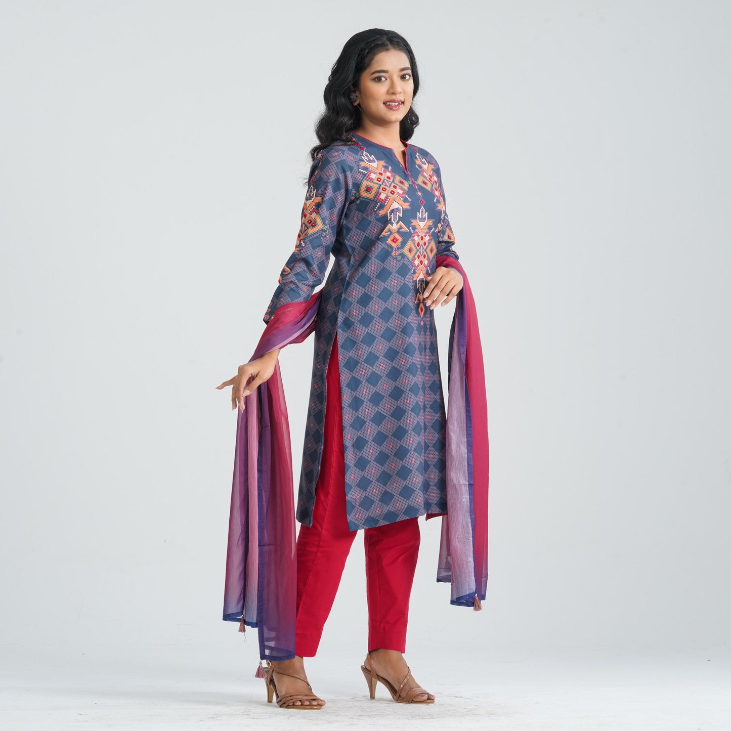 Women Blended Silk Three Piece Set