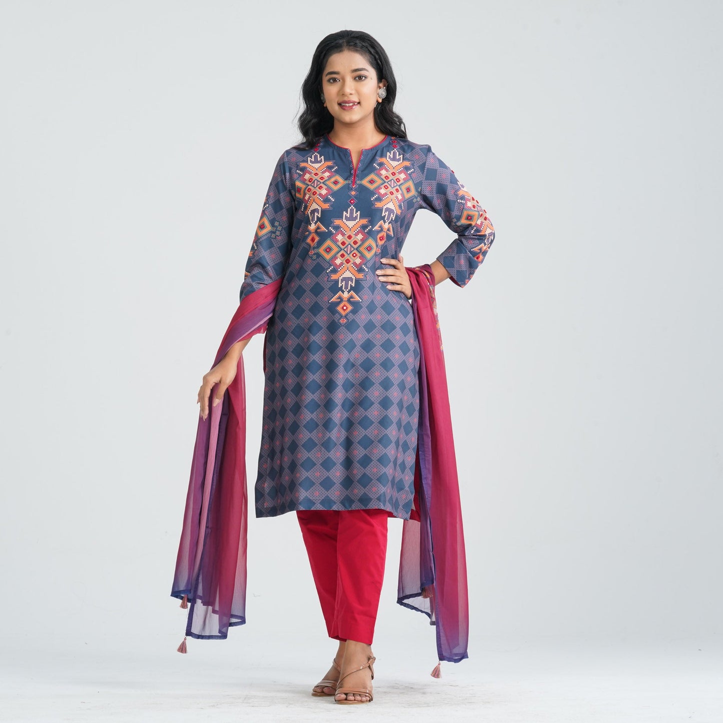 Women Blended Silk Three Piece Set