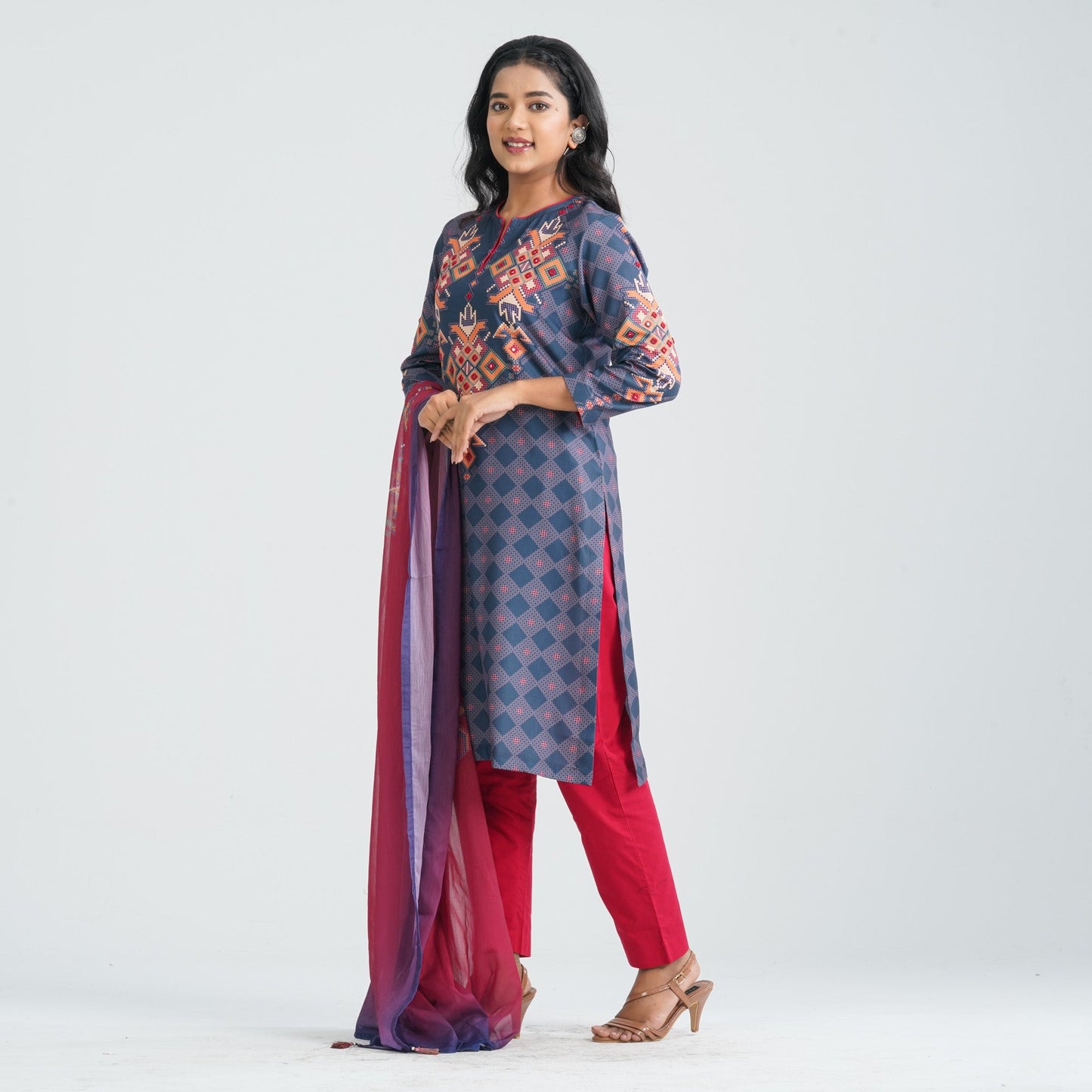 Women Blended Silk Three Piece Set