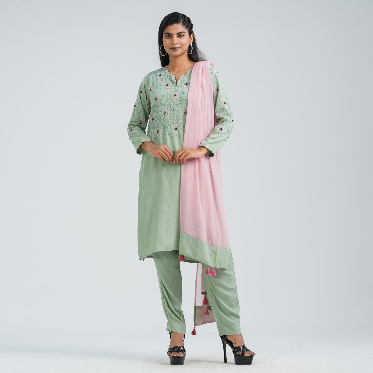 Women’s Floral Viscose Three Piece Set