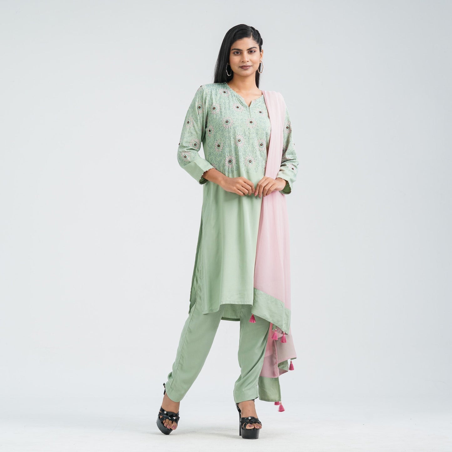 Women’s Floral Viscose Three Piece Set