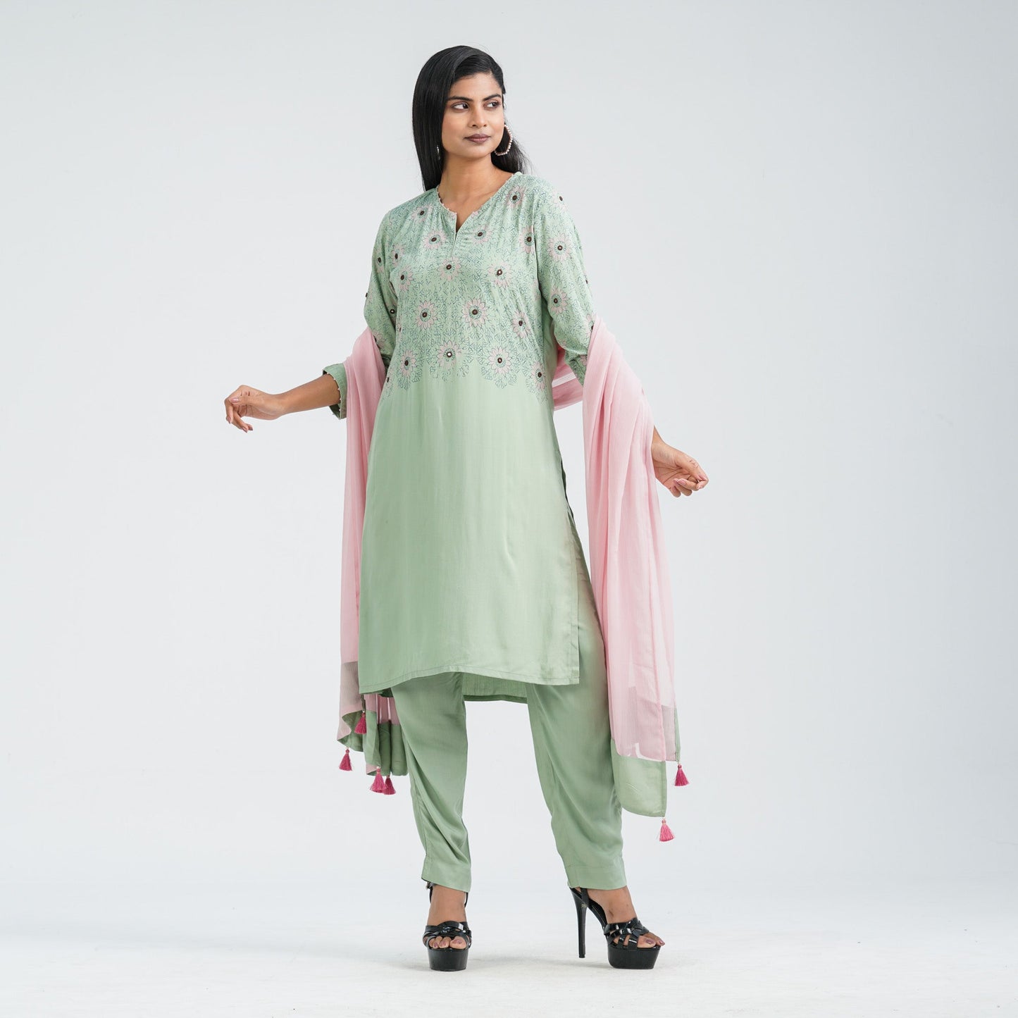 Women’s Floral Viscose Three Piece Set