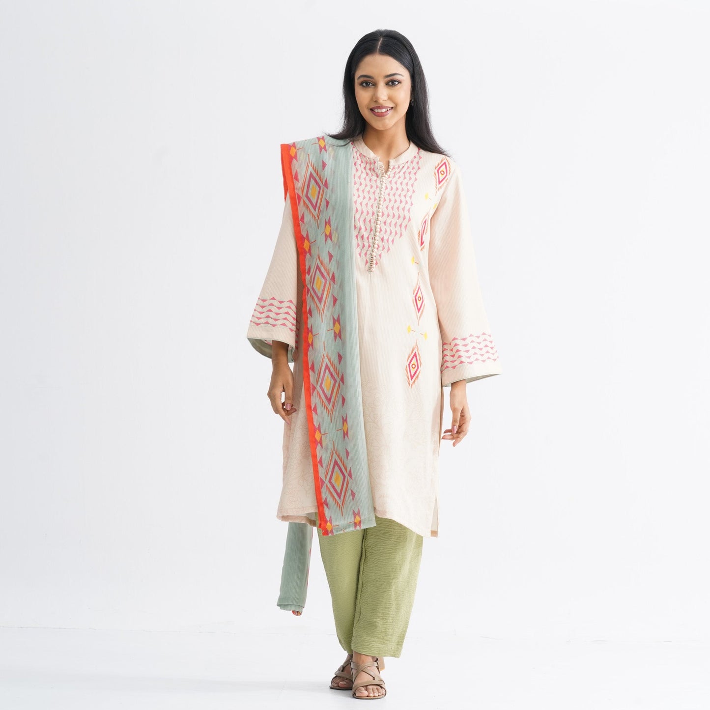 Womenâ€™s Beige Three-Piece Set