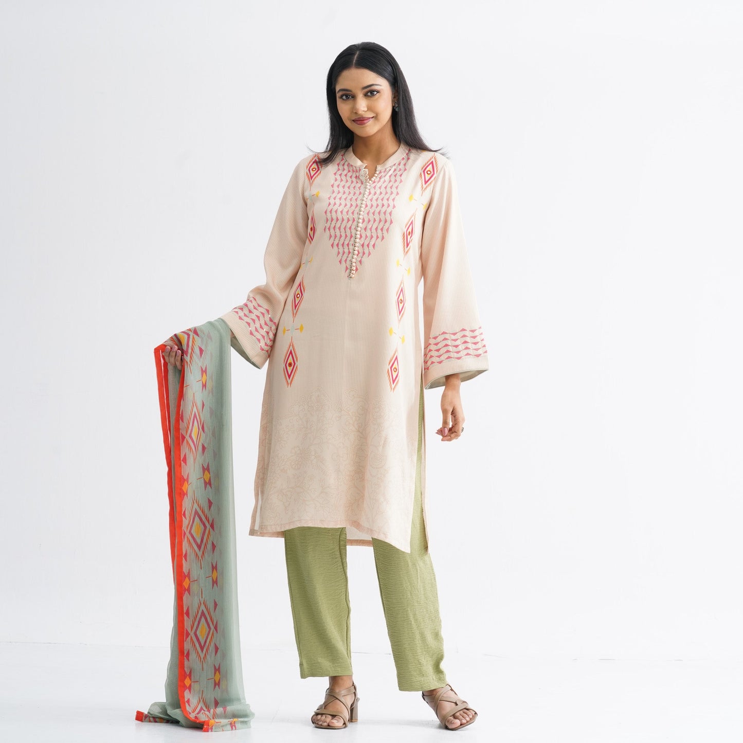 Womenâ€™s Beige Three-Piece Set