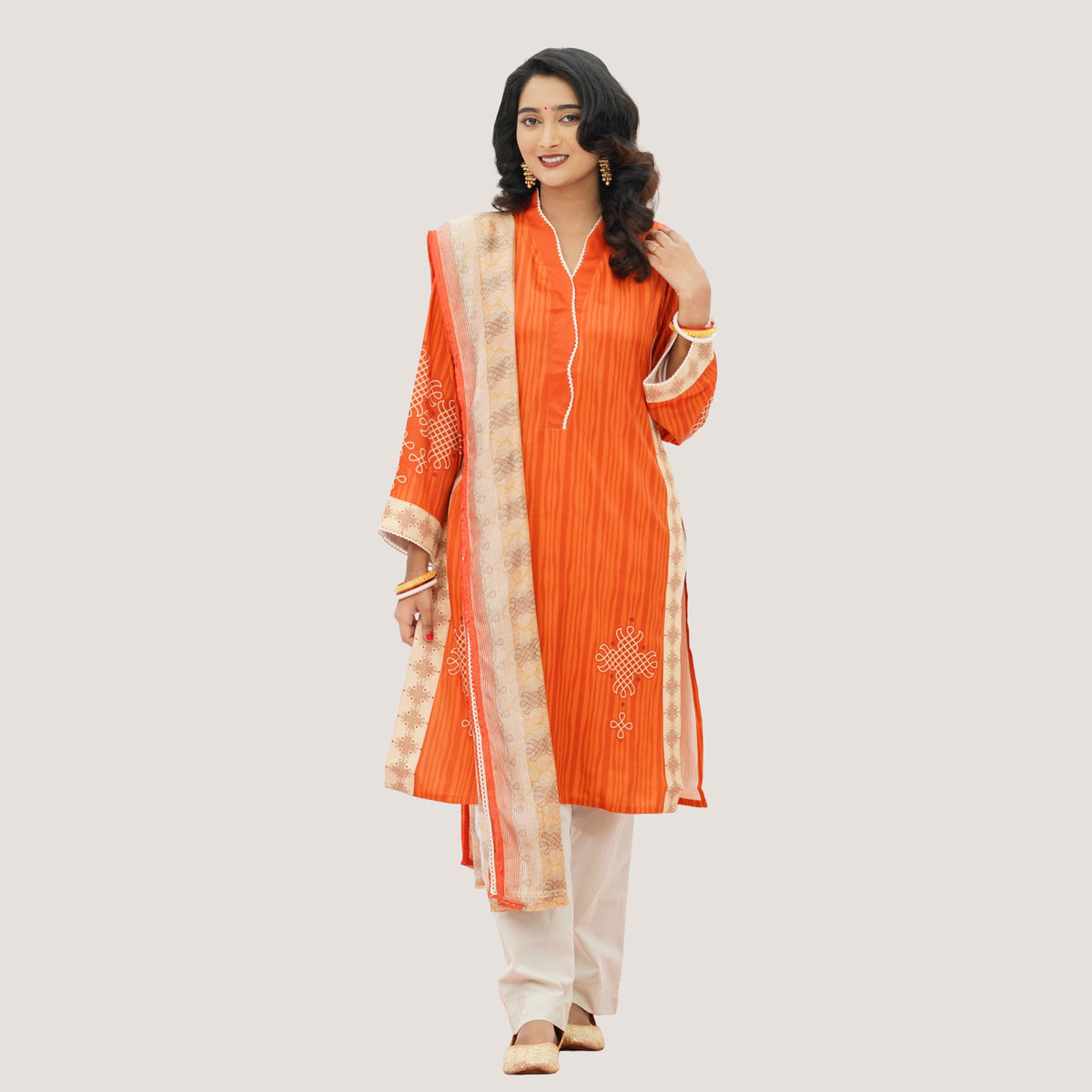 Womens Orange Three Piece Set