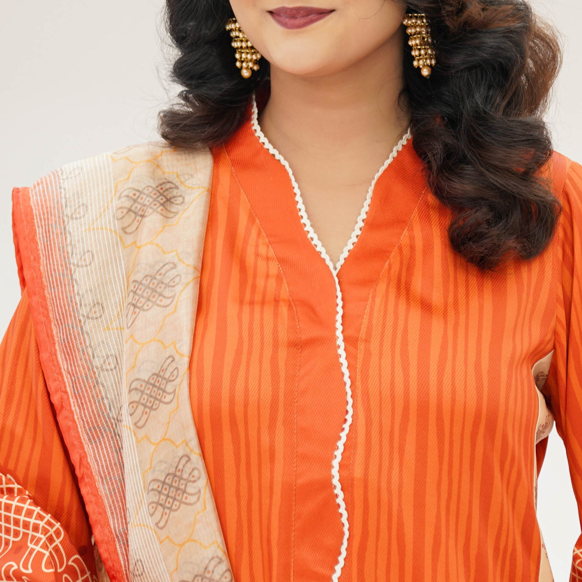 Womens Orange Three Piece Set