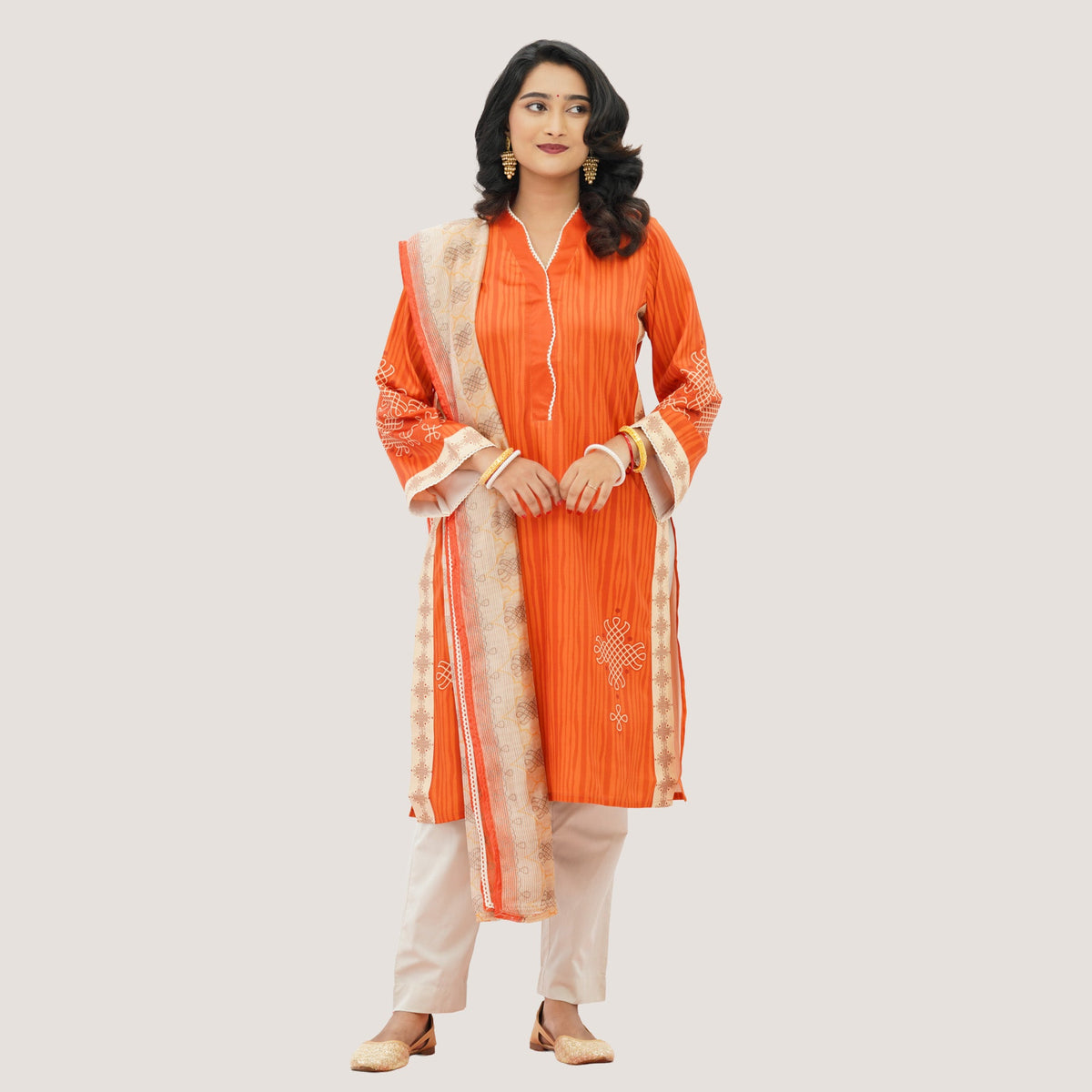 Womens Orange Three Piece Set
