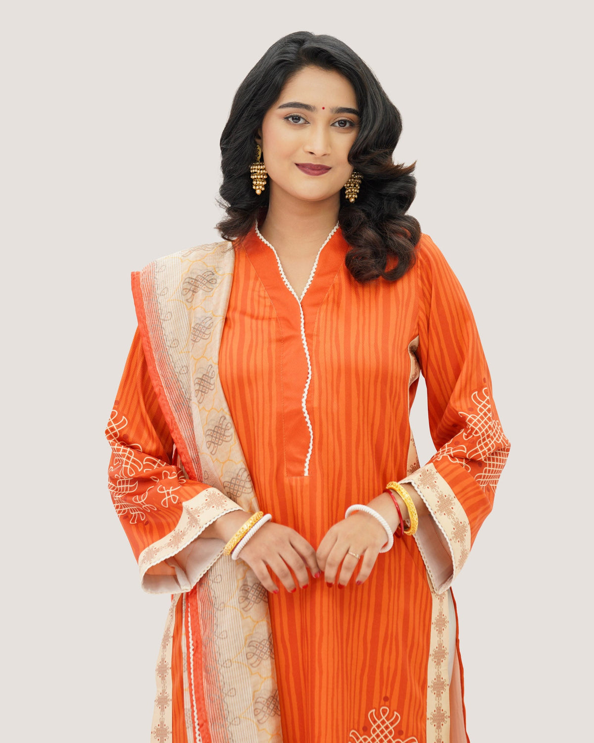 Womens Orange Three Piece Set