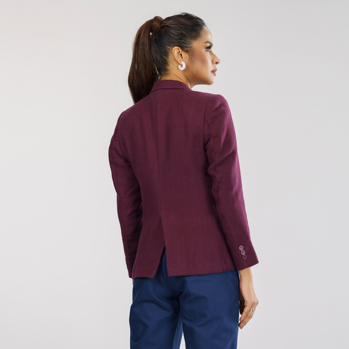 Womens Marron Slim Fit Blazer