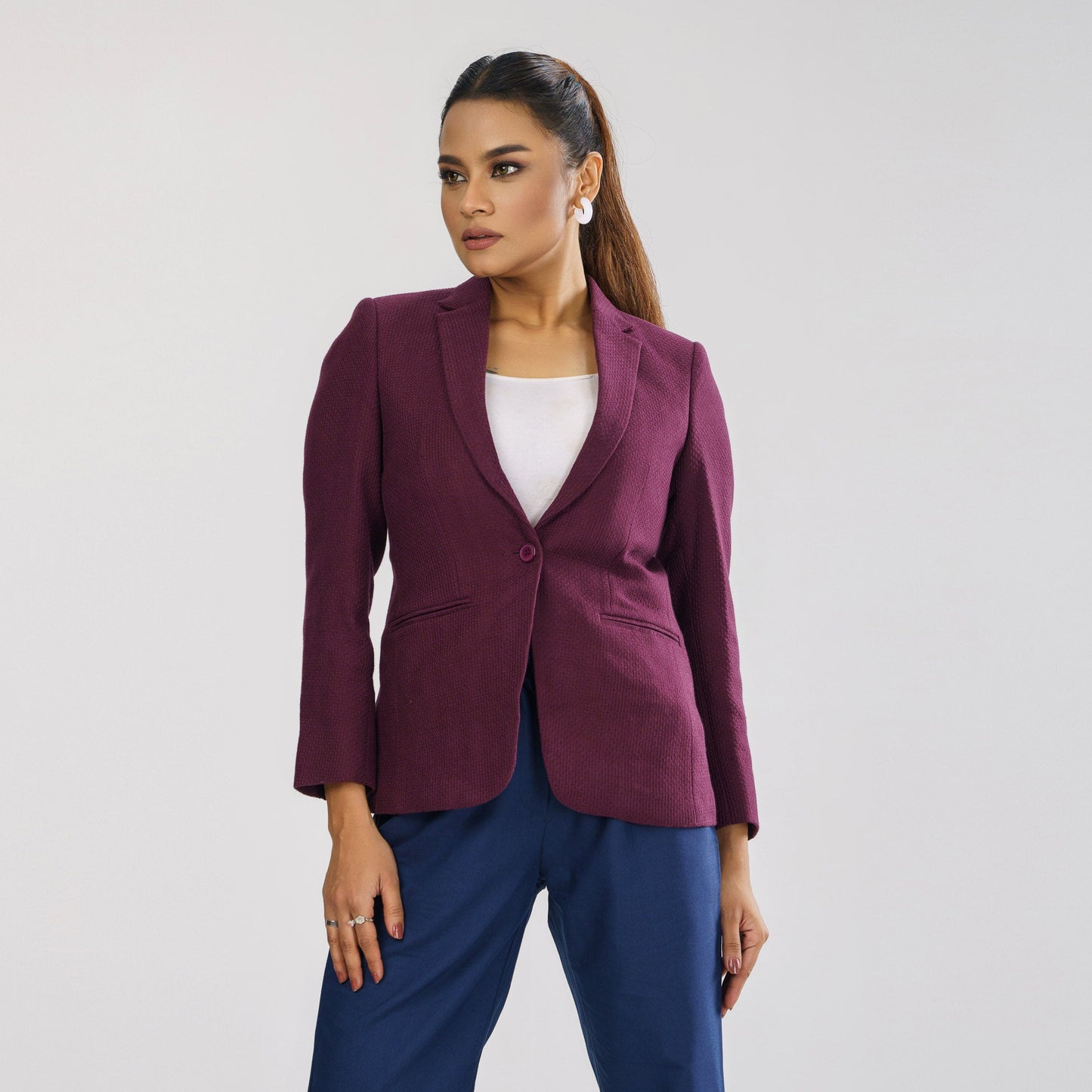 Womens Marron Slim Fit Blazer
