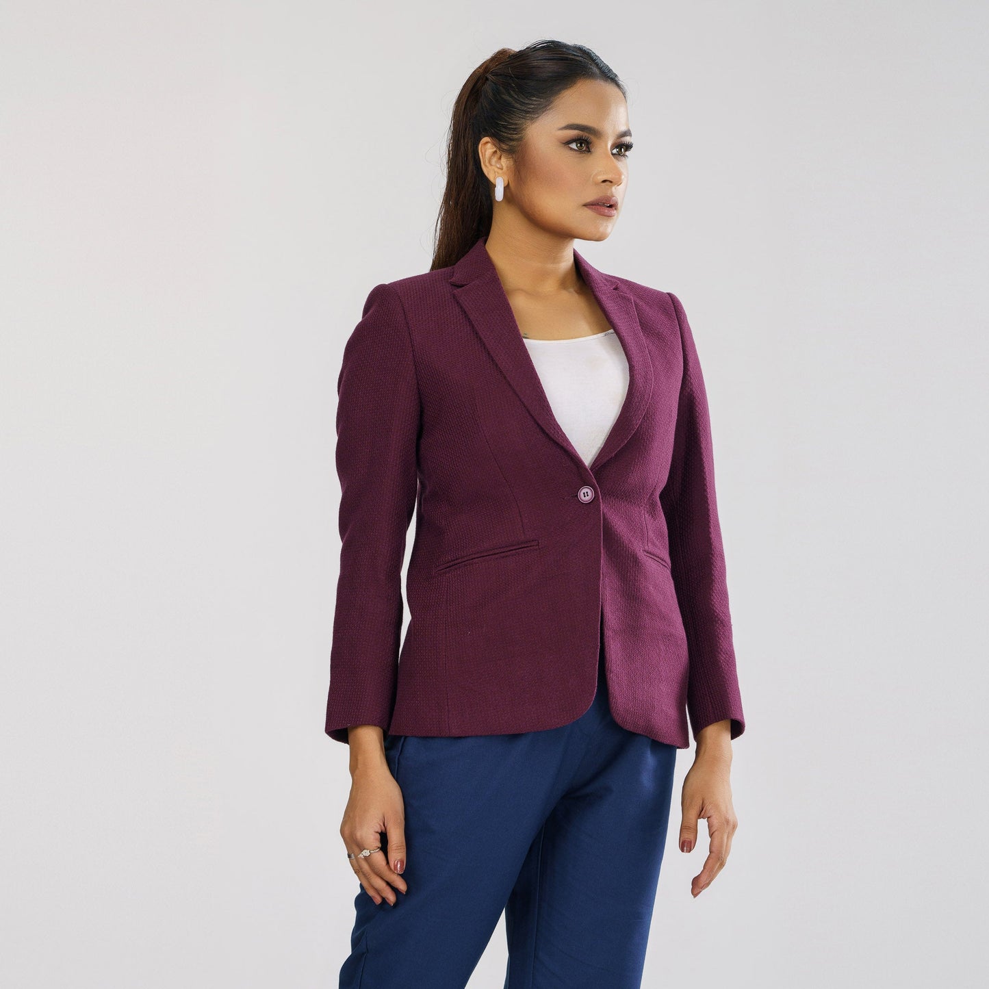 Womens Marron Slim Fit Blazer
