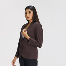 Load image into Gallery viewer, Womens Coffee Slim Fit Blazer
