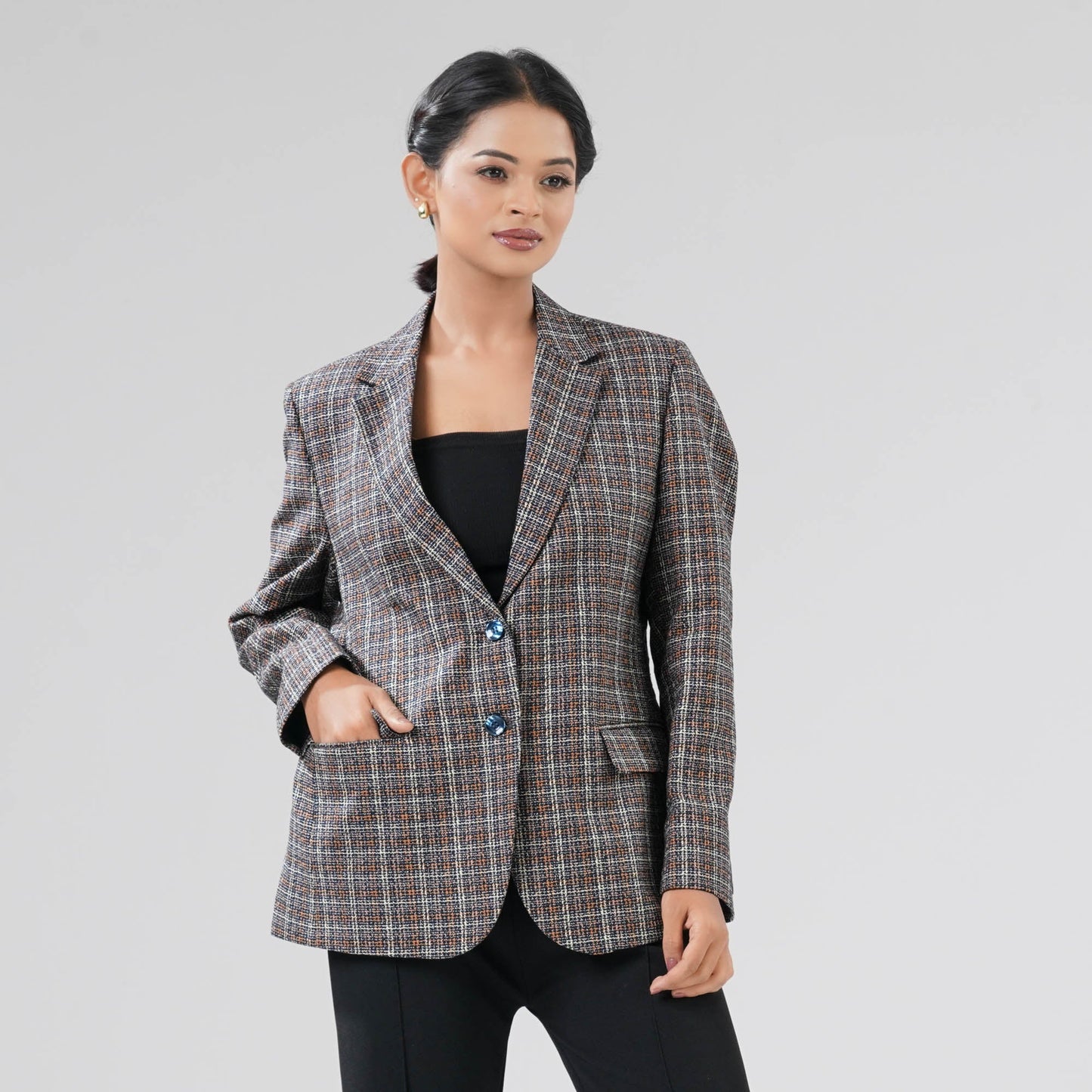 Womens Dark Beige Blazer