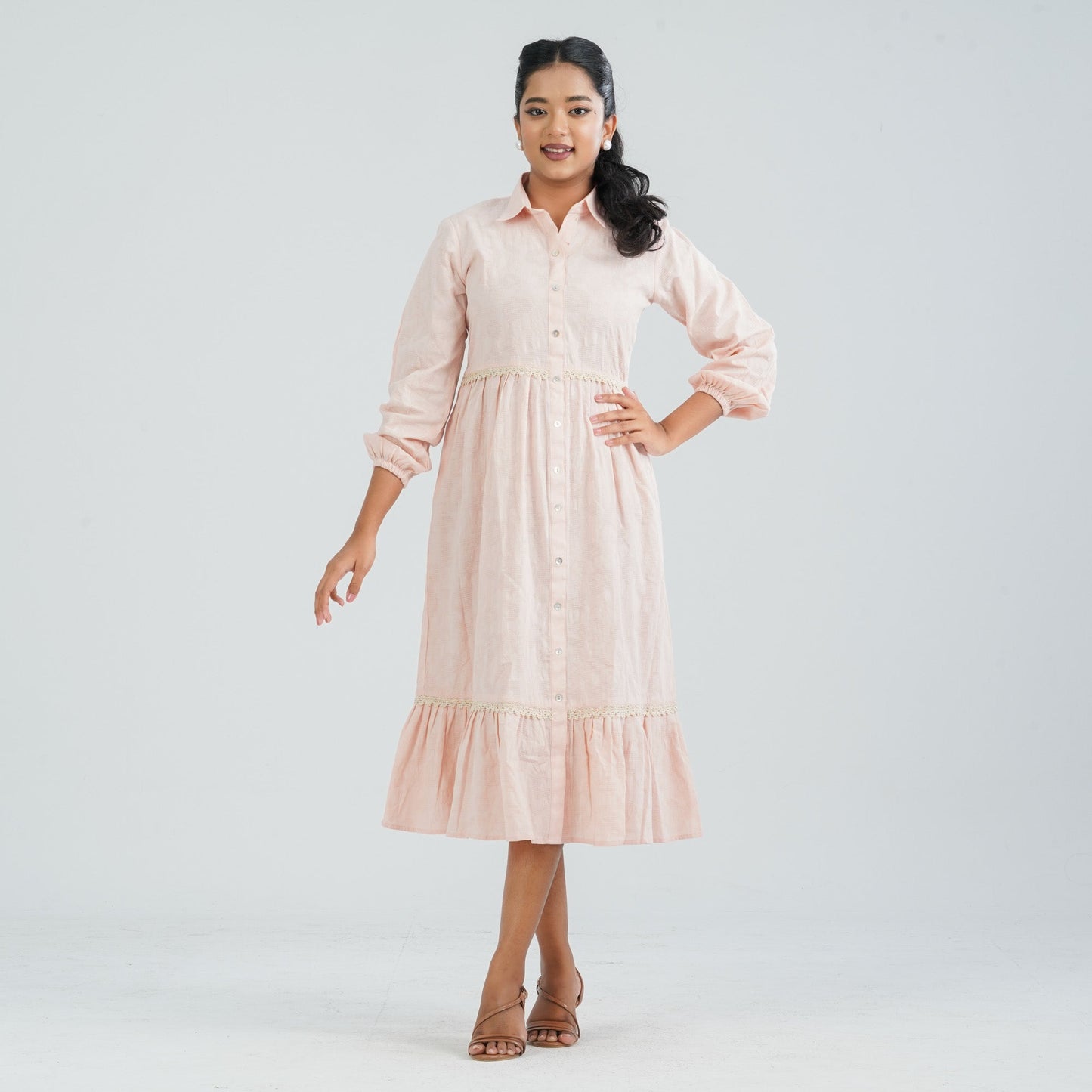 Womens Cotton Pink Dress