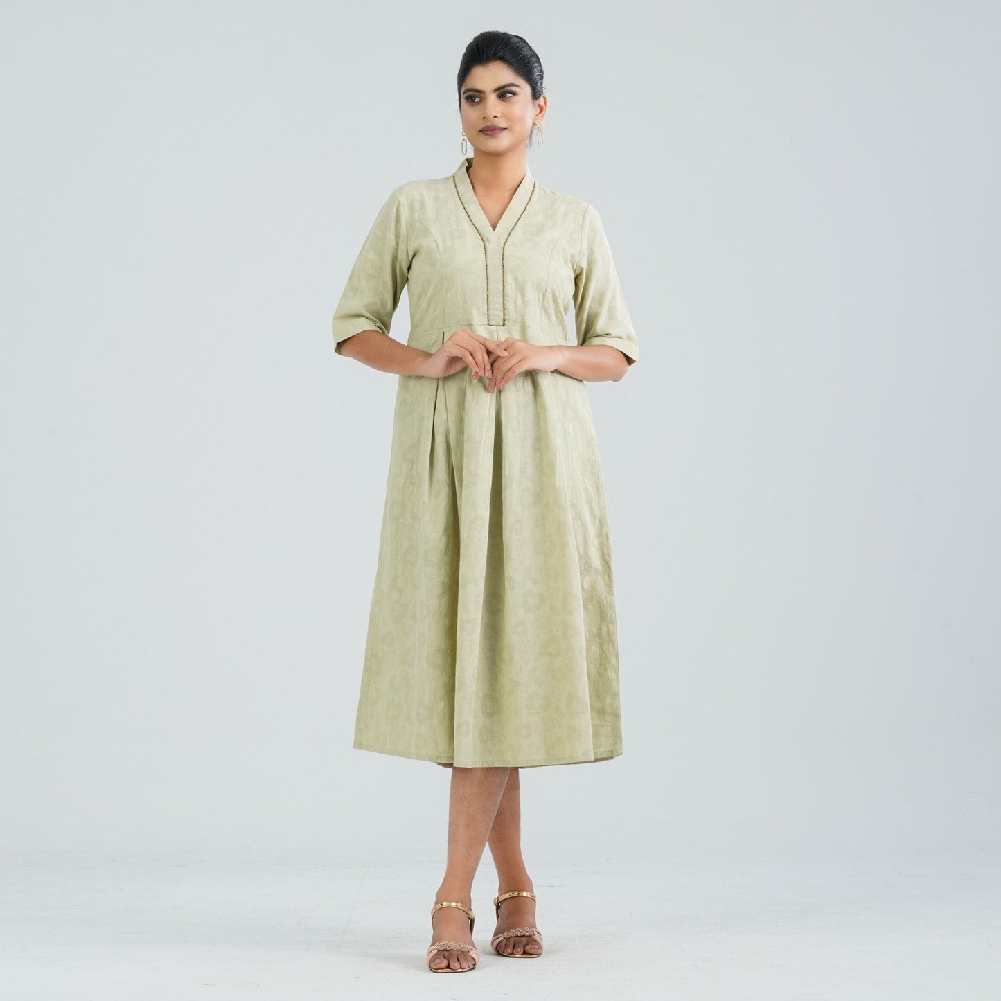Womens Cotton Olive Dress