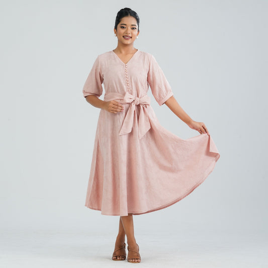 Women's Cotton Pink Dress