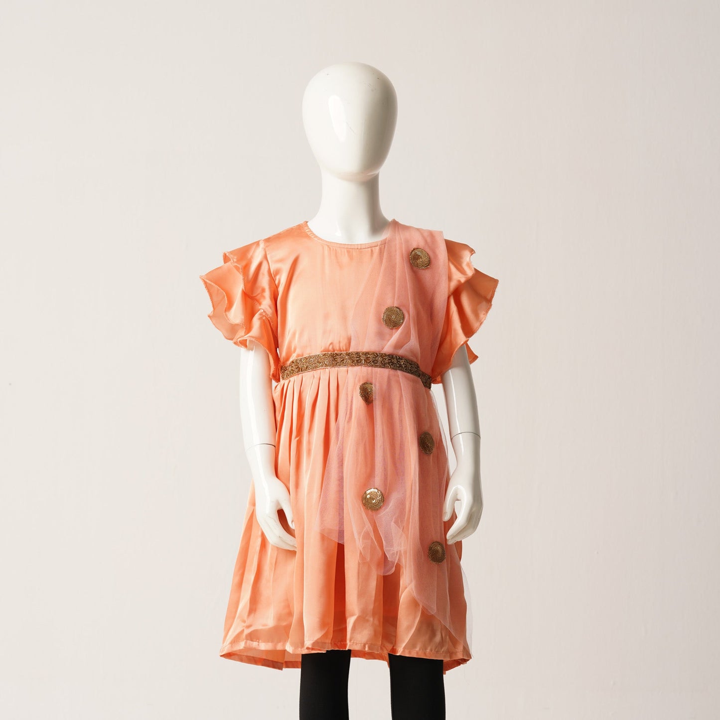 Girls Frock-Light Orange