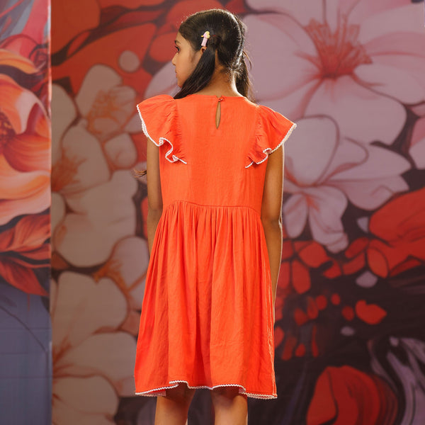 GIRLS FROCK-ORANGE