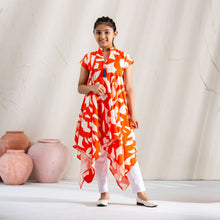 Load image into Gallery viewer, GIRLS FROCK-ORANGE PRINT
