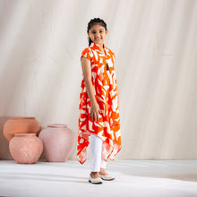 Load image into Gallery viewer, GIRLS FROCK-ORANGE PRINT
