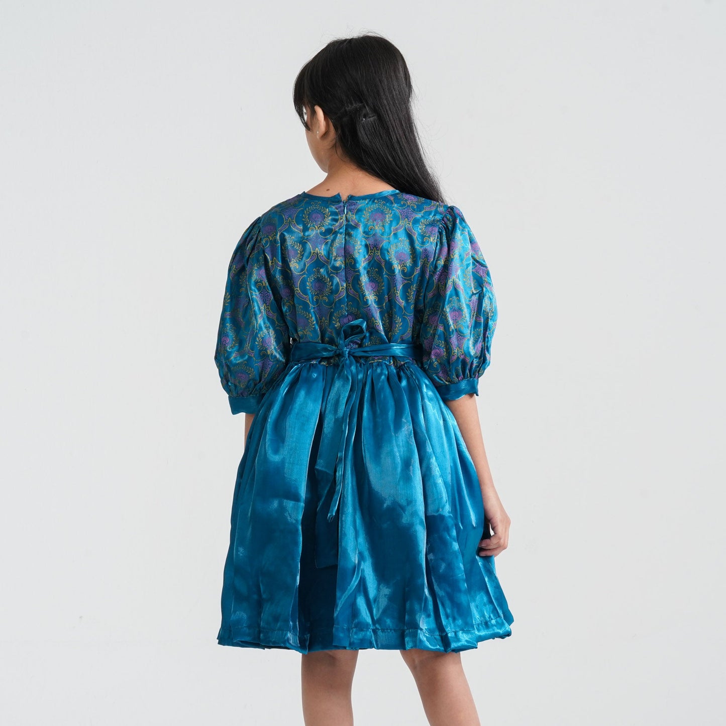 Girl’s Teal Flared Midi Frock