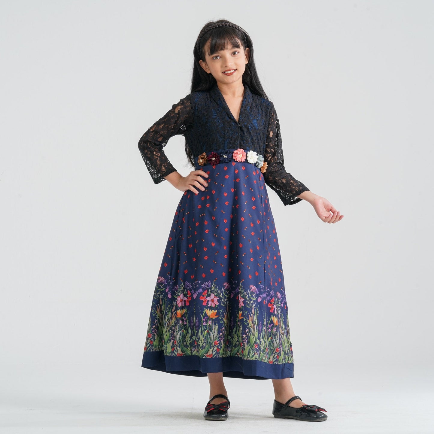 Girl’s Navy Blended Gown