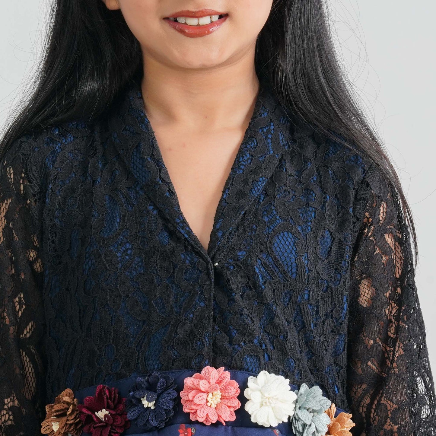 Girl’s Navy Blended Gown