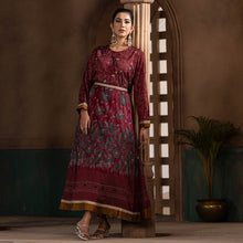 Load image into Gallery viewer, Women’s Maroon Ethnic Gown
