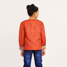 Load image into Gallery viewer, Girls Maroon Ethnic Jacket
