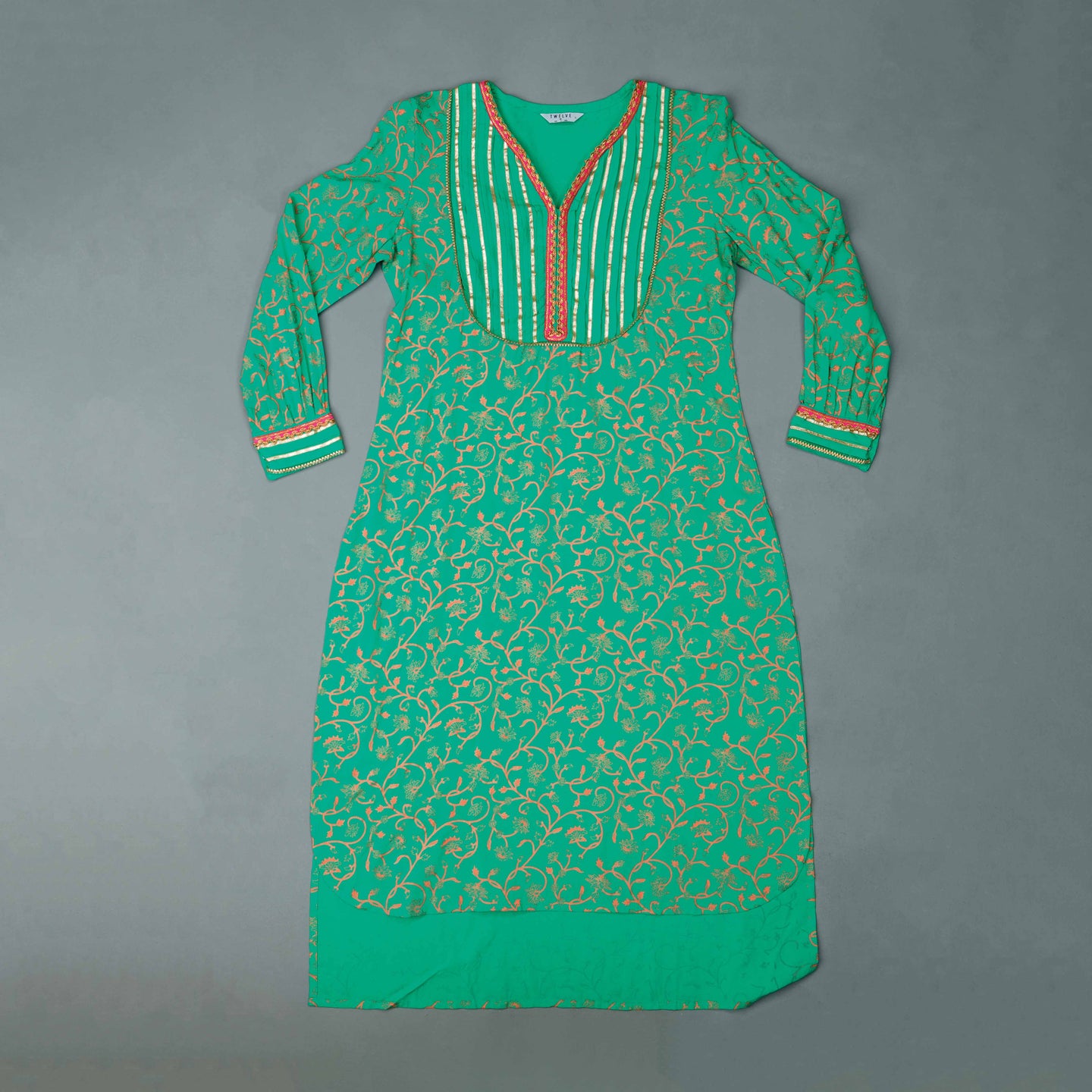 Women Green Screen Print Kurti