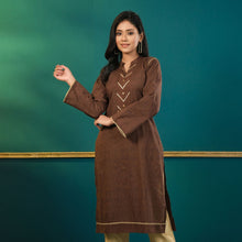 Load image into Gallery viewer, Women Brown Cotton Kurti
