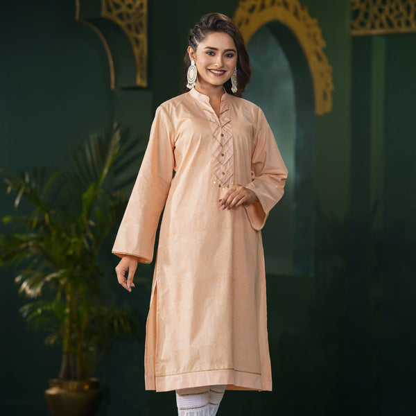 Women Melon Cotton Kurti