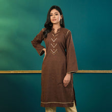 Load image into Gallery viewer, Women Brown Cotton Kurti
