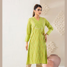 Load image into Gallery viewer, Women’s Neon Green Cotton Kurti
