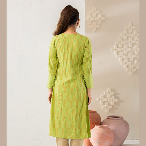 Women’s Neon Green Cotton Kurti