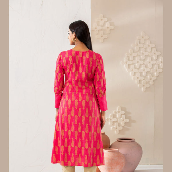 Women’s Cotton Pink Kurti