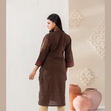 Load image into Gallery viewer, Women Coffee Cotton Kurti
