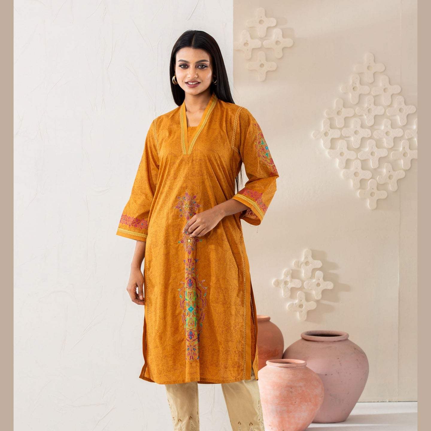 Women Bronze Elegance Kurti