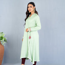 Load image into Gallery viewer, Women Lime Embroidered Kurti
