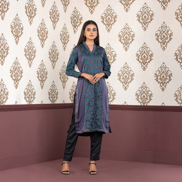 ETHNIC PREMIUM KURTI-DARK ASH