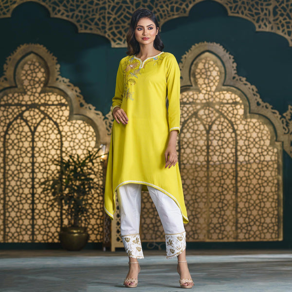 ETHNIC PREMIUM KURTI-LIME