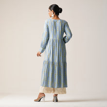 Load image into Gallery viewer, ETHNIC FUSION KURTI-SKY
