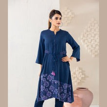 Load image into Gallery viewer, Womens Navy Fusion Kurti
