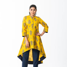 Load image into Gallery viewer, Womens Ethnic Mustard Fusion Kurti
